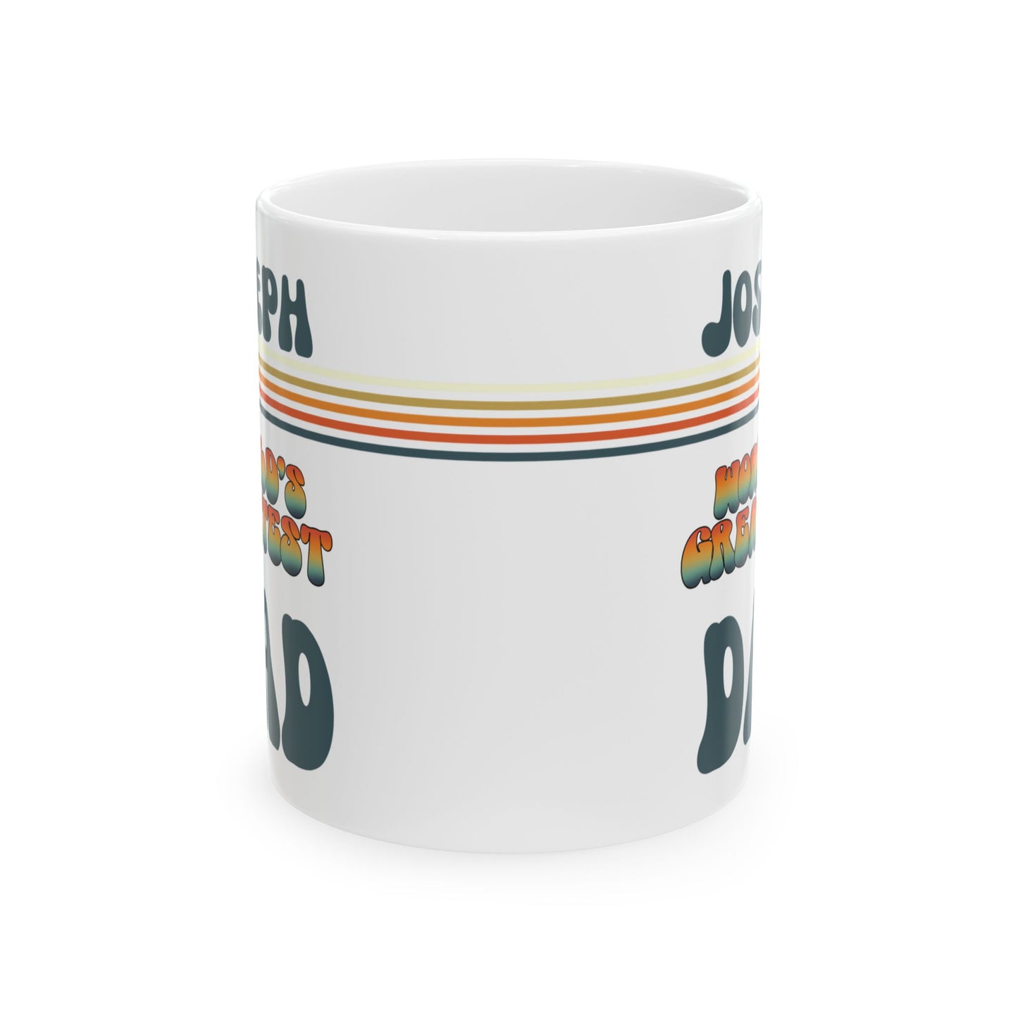 Personalized Dad Gift Ceramic Mug, Retro Coffee Cup, Custom Papa Birthday Present, Daddy Christmas Mug, Unique Father Gift from Kids