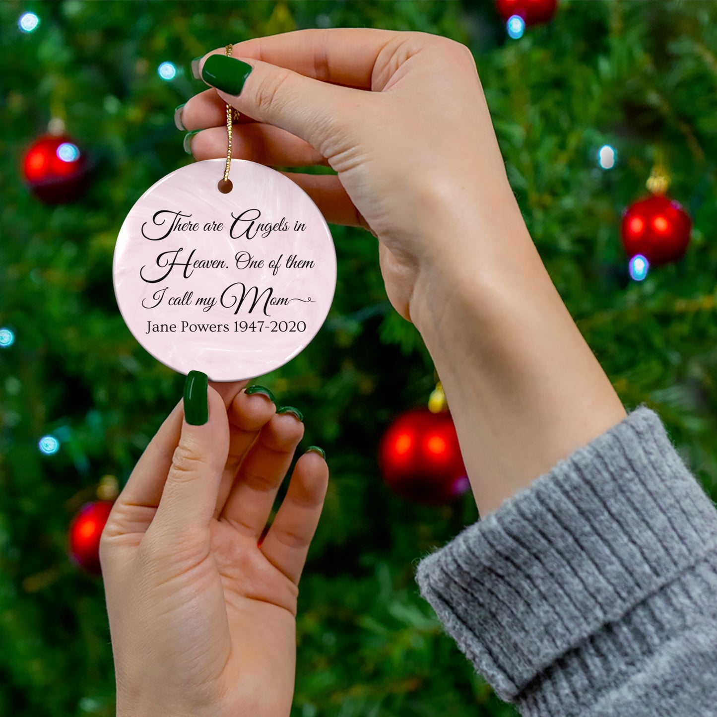 Loss of Mom Sympathy Ceramic Ornament, Empathy Gift Heaven, Memorial Christmas Tree Decoration, Condolence Angel Keepsake, Bereavement Gifts