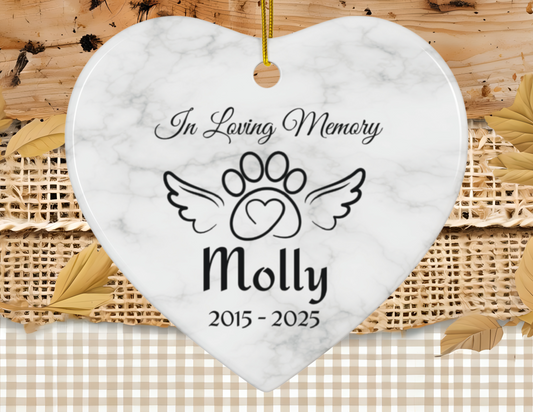 Loving Memory Ornament, Pet Memorial Gift, Dog Loss Keepsake, Cat Sympathy Decoration, Remembrance Holiday Decor, Customized Pet Gifts