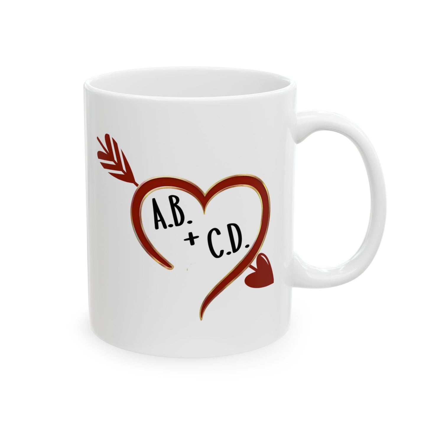 Ceramic Mug for Couples, Heart Design, Valentines Gifts, Christmas Gift, Love Cup, Romantic Coffee Mug, Teacup For Her