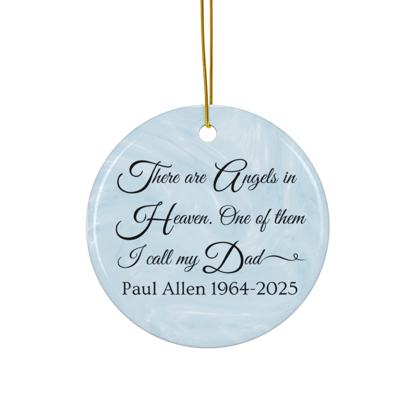 Loss of Dad Sympathy Ceramic Ornament, Empathy Gift Heaven, Memorial Christmas Tree Decoration, Condolence Angel Keepsake, Bereavement Gifts