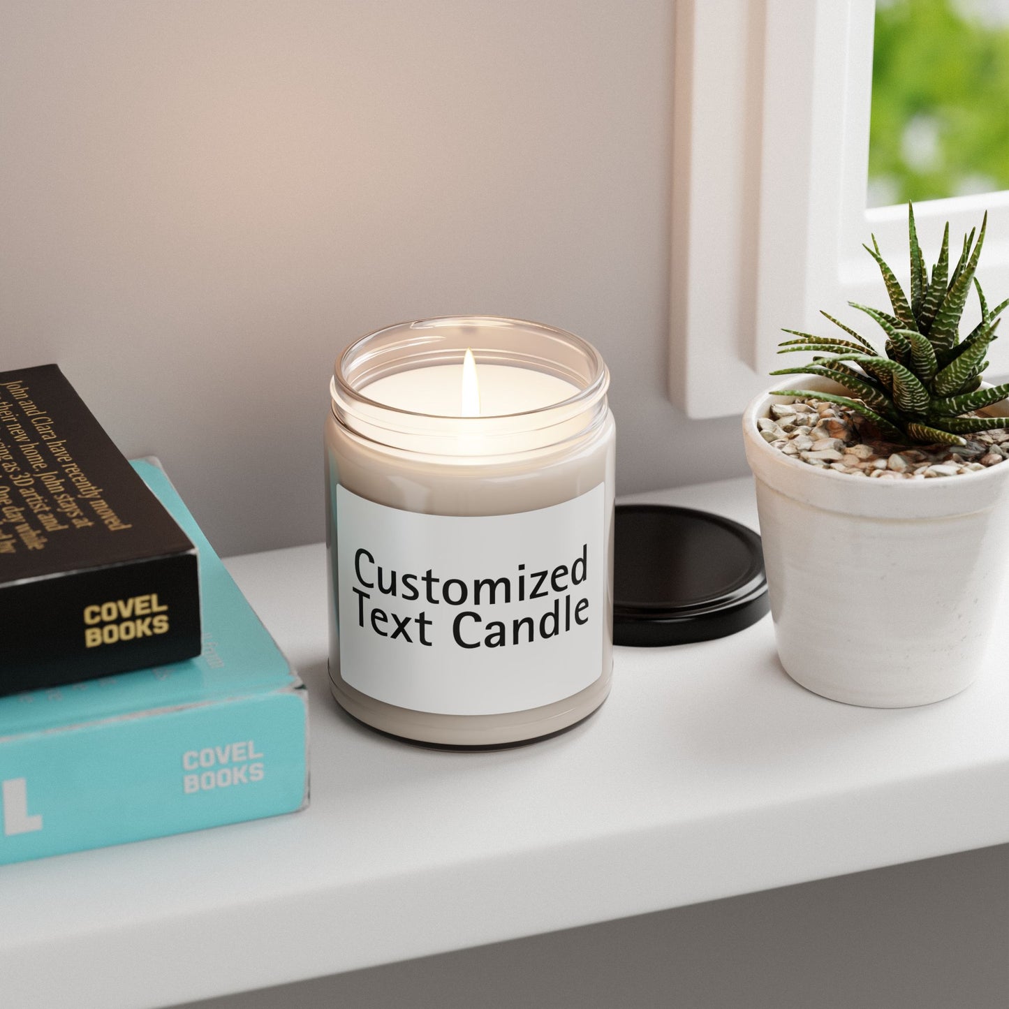 Soy Candle, Personalized Text Minimal Design, Custom Scented Candle, Gift for Her, 9oz Candle, Home Decor
