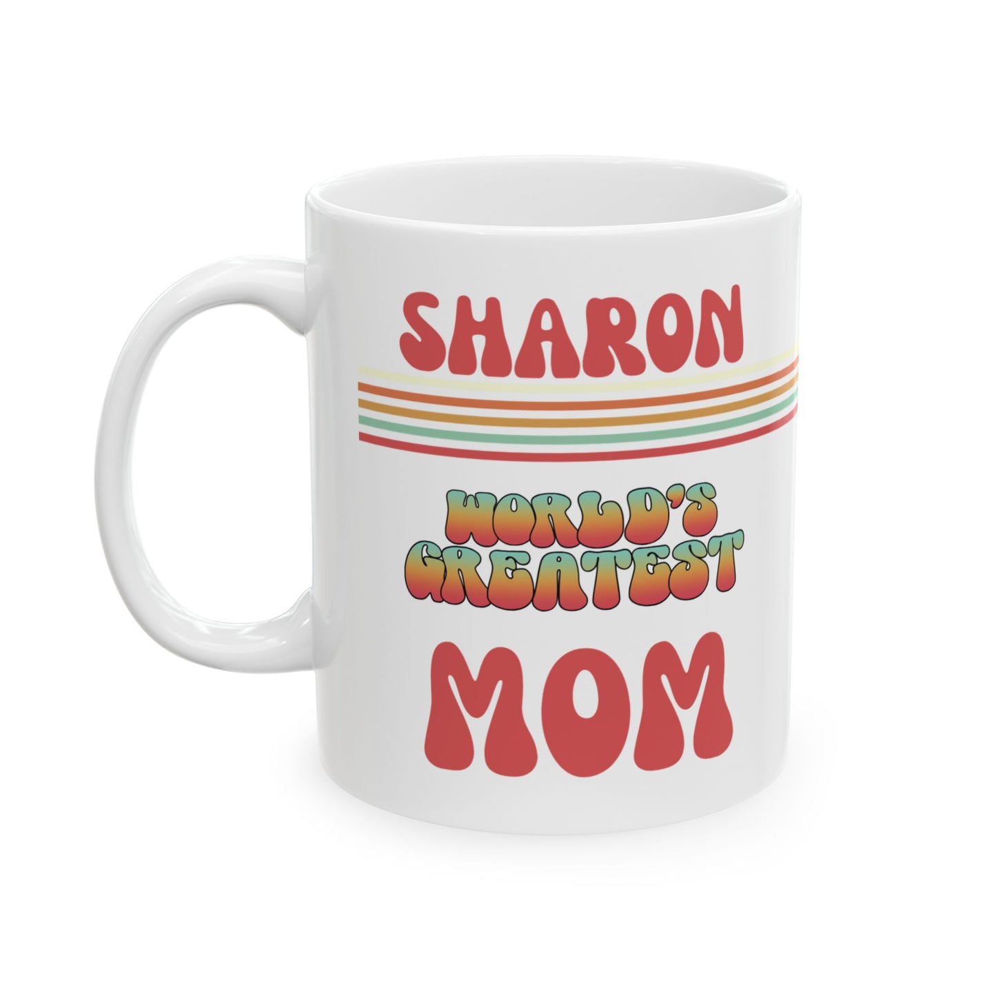 Personalized Mom Gift Ceramic Mug, Retro Coffee Cup, Custom Mama Birthday Present, Mommy Christmas Mug, Unique Mother Gift from Kids