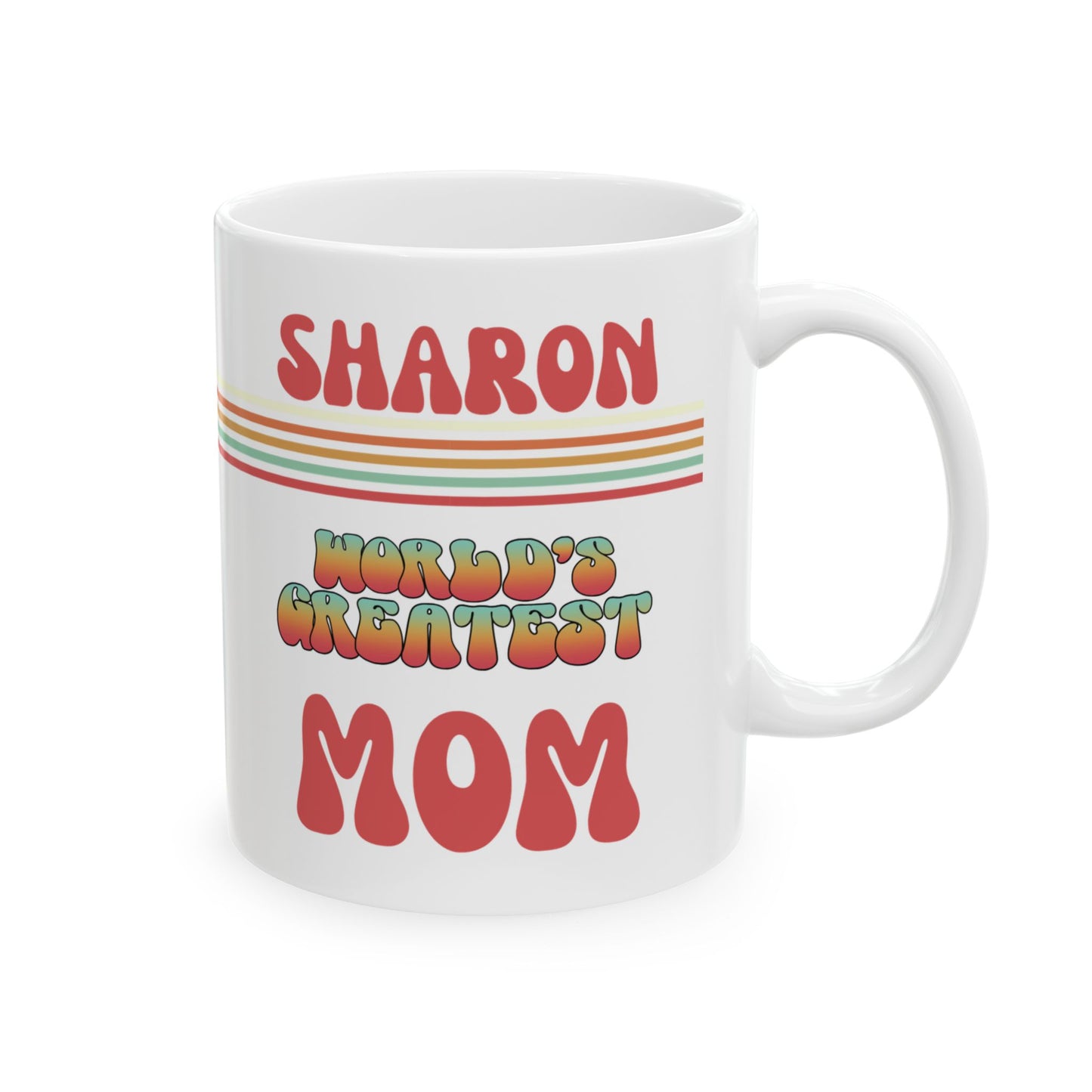 Personalized Mom Gift Ceramic Mug, Retro Coffee Cup, Custom Mama Birthday Present, Mommy Christmas Mug, Unique Mother Gift from Kids