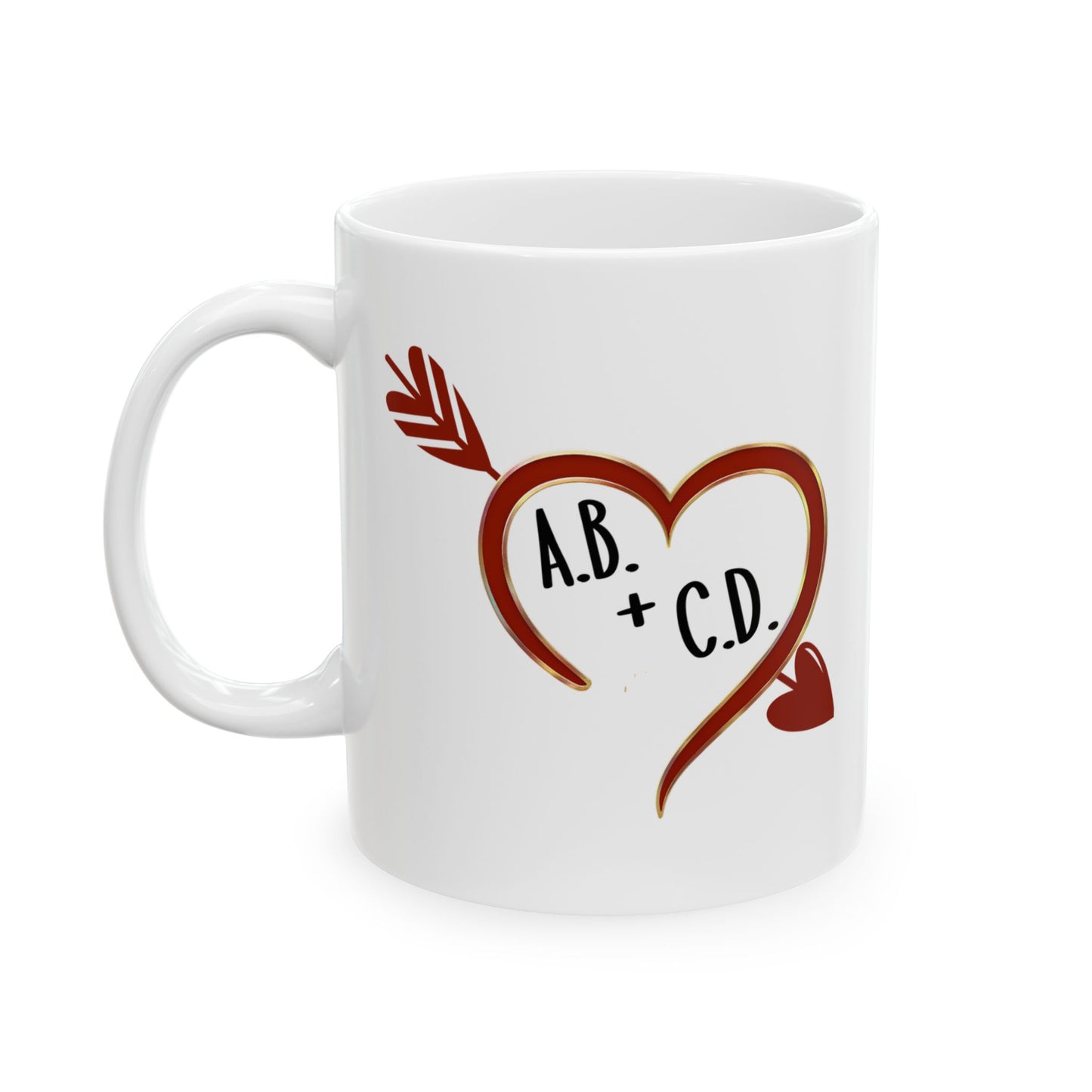 Ceramic Mug for Couples, Heart Design, Valentines Gifts, Christmas Gift, Love Cup, Romantic Coffee Mug, Teacup For Her
