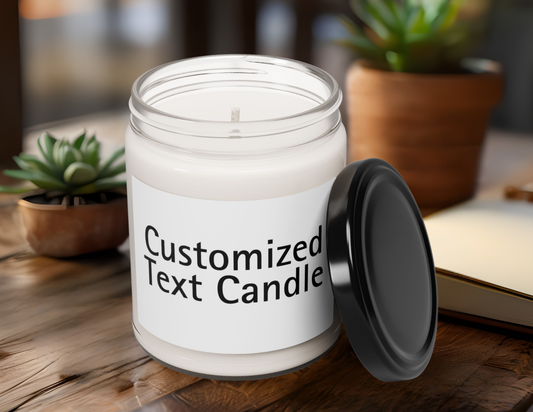 Soy Candle, Personalized Text Minimal Design, Custom Scented Candle, Gift for Her, 9oz Candle, Home Decor