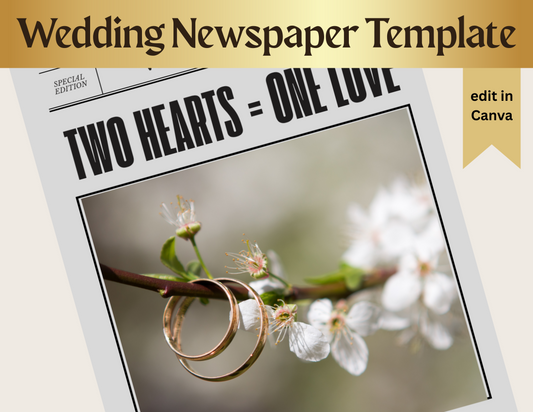 Custom Wedding Newspaper Template Canva, Editable Wedding Program, Personalized Newspaper Style Wedding Itinerary, DIY Wedding Keepsake
