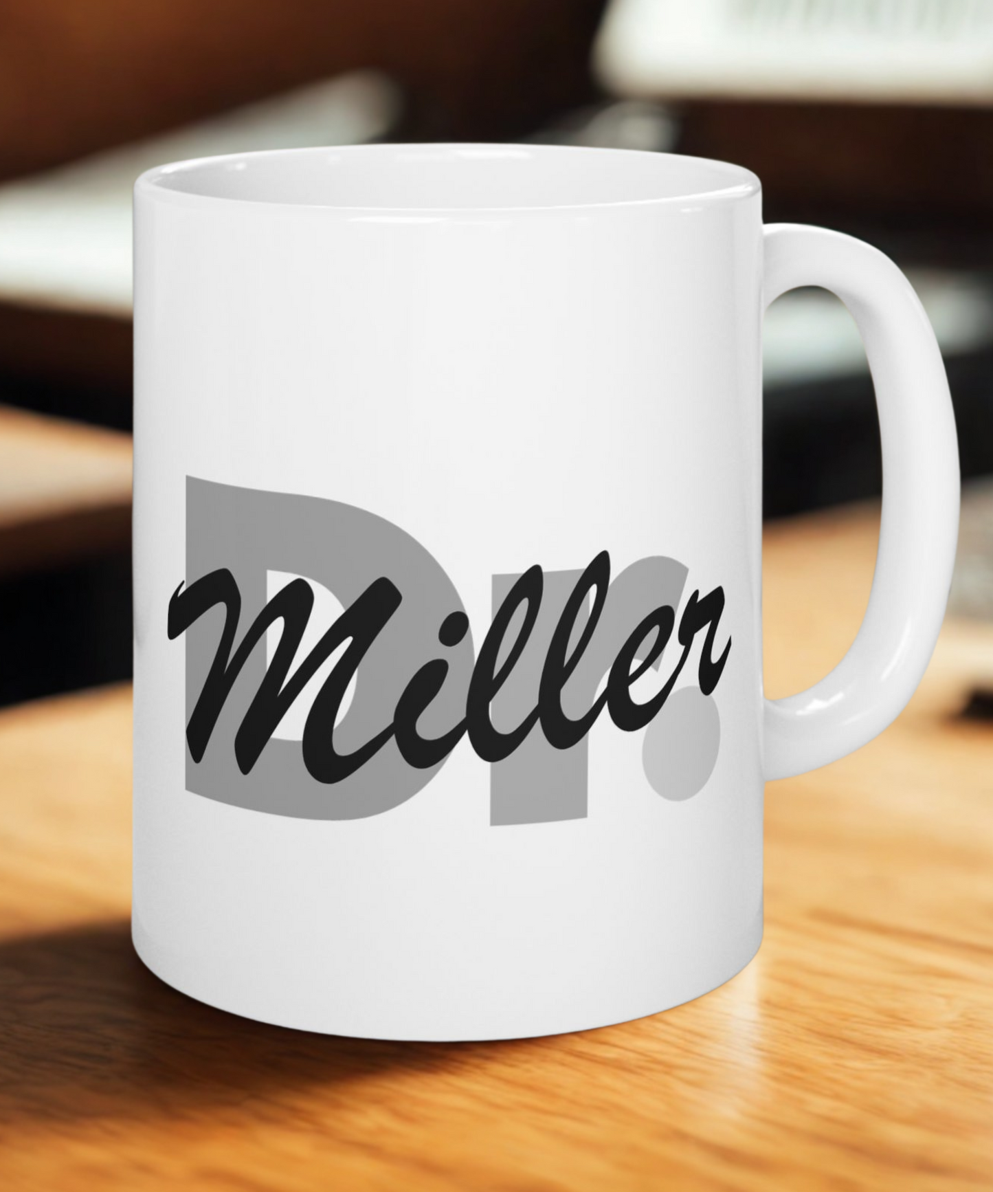 Doctor's Gift Ceramic Mug, Minimal Last Name Design, Personalized Coffee Cup, Medical Professional Present, Unique Physician Appreciation