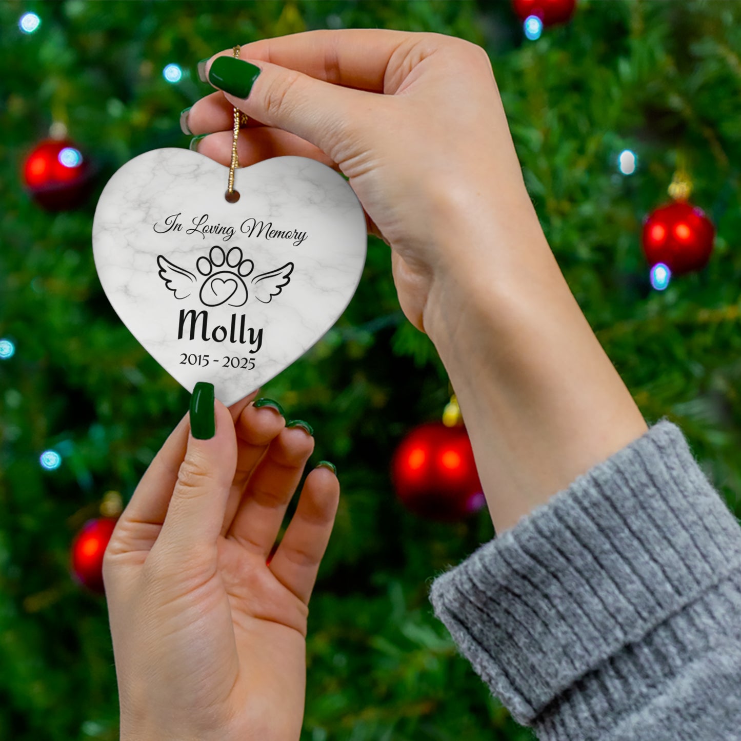 Loving Memory Ornament, Pet Memorial Gift, Dog Loss Keepsake, Cat Sympathy Decoration, Remembrance Holiday Decor, Customized Pet Gifts
