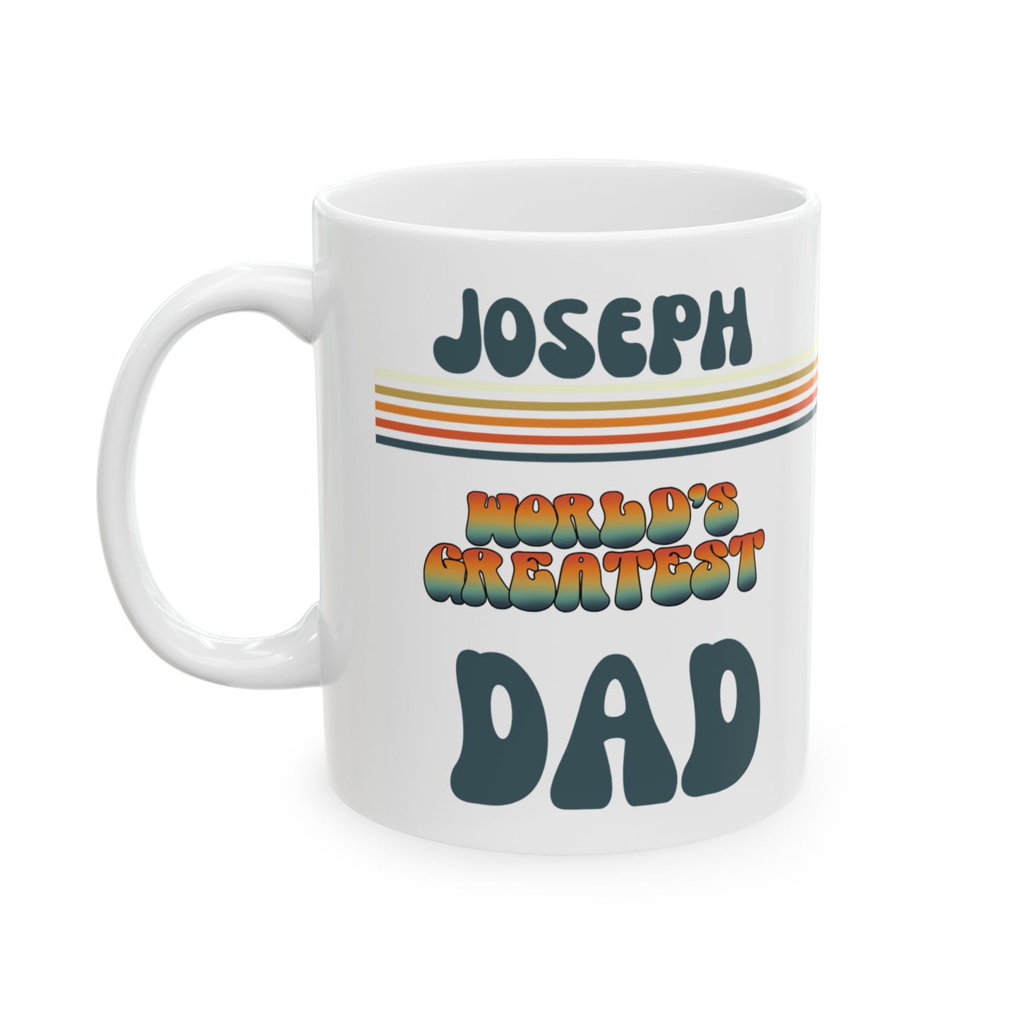 Personalized Dad Gift Ceramic Mug, Retro Coffee Cup, Custom Papa Birthday Present, Daddy Christmas Mug, Unique Father Gift from Kids