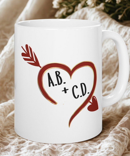 Ceramic Mug for Couples, Heart Design, Valentines Gifts, Christmas Gift, Love Cup, Romantic Coffee Mug, Teacup For Her