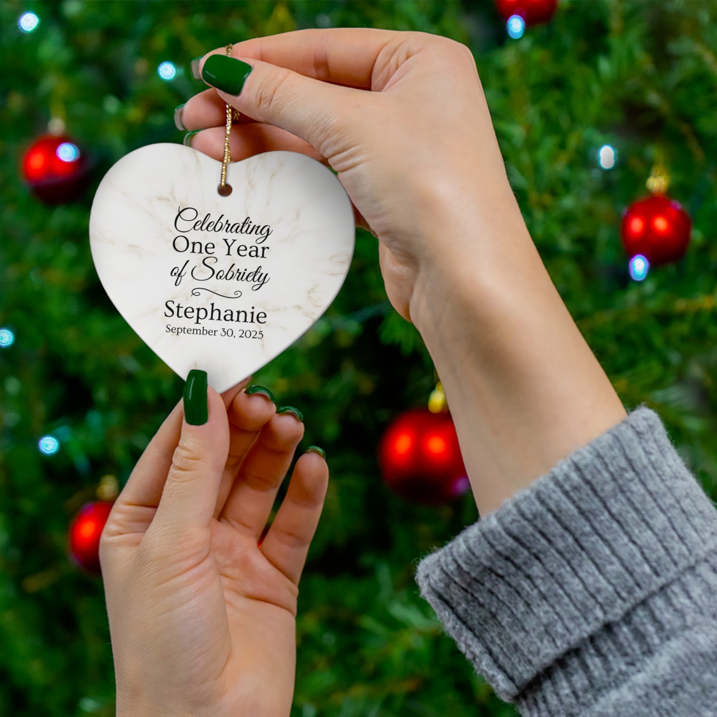 Sobriety Ornament, Milestone Gift, Important Date Keepsake, Sober Anniversary Decoration, Memorial Gifts for Him, Sobriety Celebration