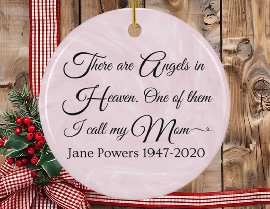 Loss of Mom Sympathy Ceramic Ornament, Empathy Gift Heaven, Memorial Christmas Tree Decoration, Condolence Angel Keepsake, Bereavement Gifts